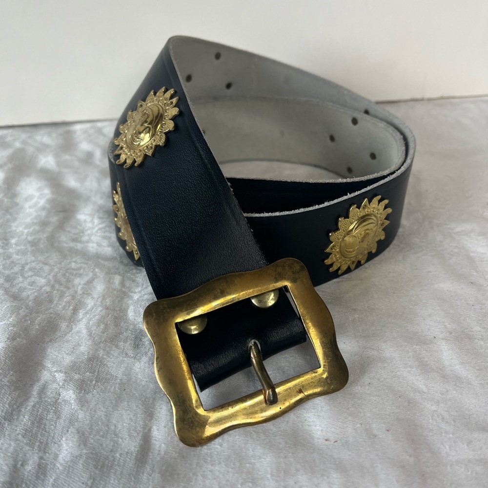 Vintage Appenzeller Soleil Black Belt Gold Suns Small